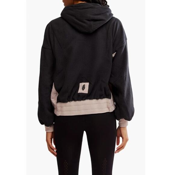 Free People Movement Snow Day Hoodie Black Beige Size XS NWOT Active Warm Comfy - Picture 8 of 15